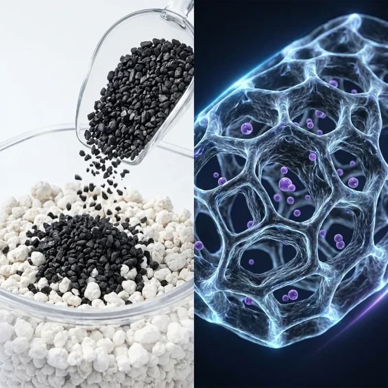 Macro view of activated carbon odor control