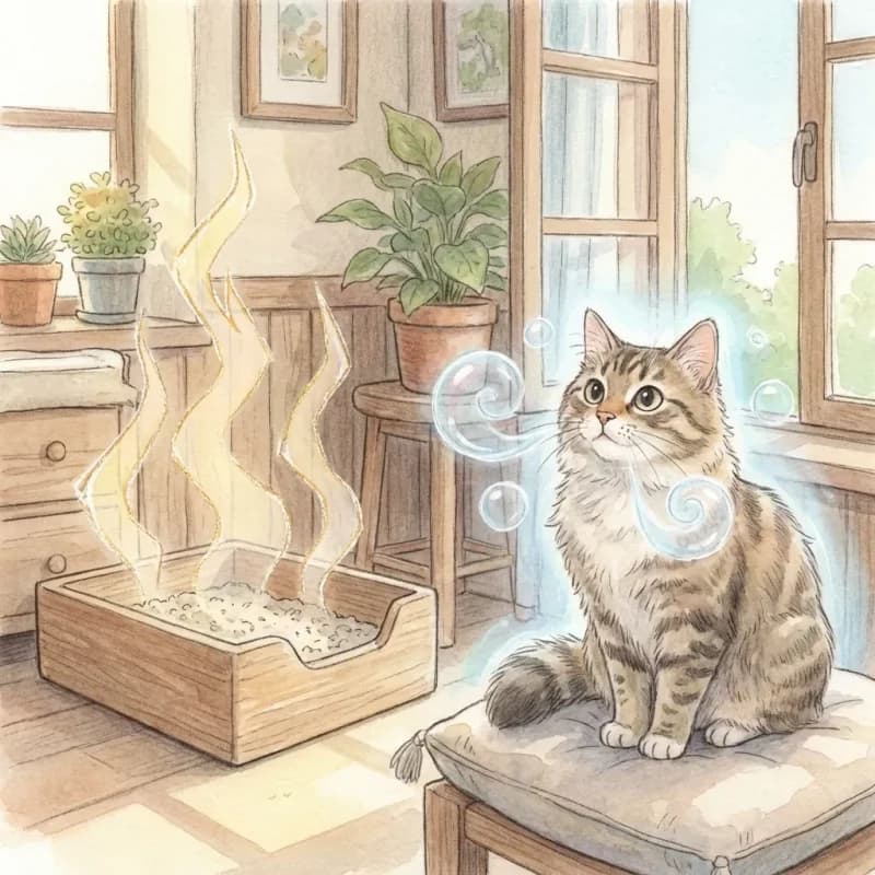 Représentation visuelle de l'exposition potentielle à l'ammoniaque dans la maison affectant chats et humains