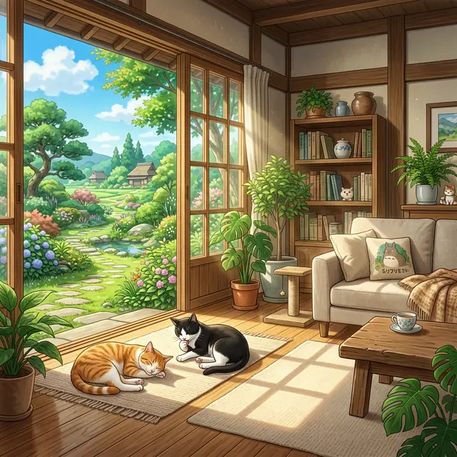 Calm cat household with a clean and well-maintained litter area