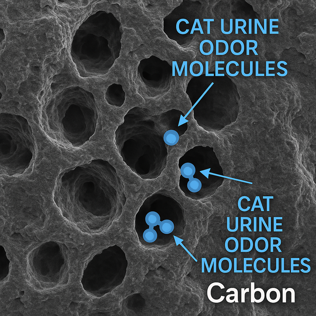 Micropore magnified view of activated carbon