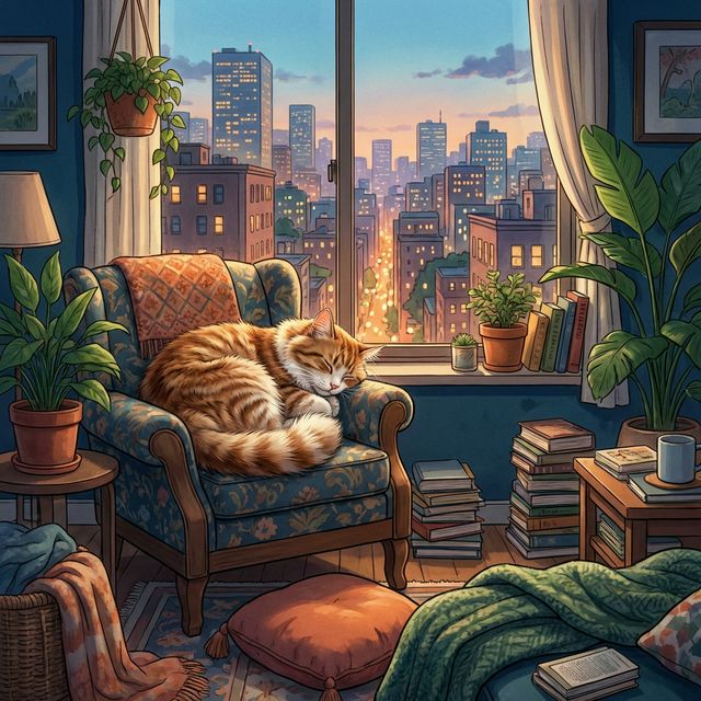 Happy cat living in a fresh-smelling small apartment