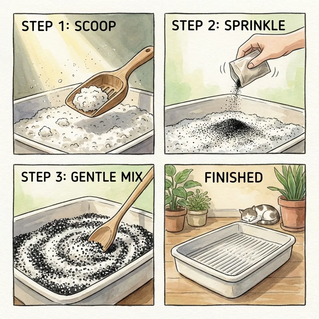Diagram showing correct mixing technique