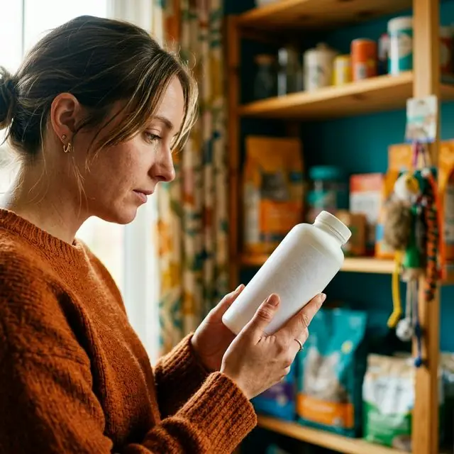 Person checking ingredients on a deodorizer label