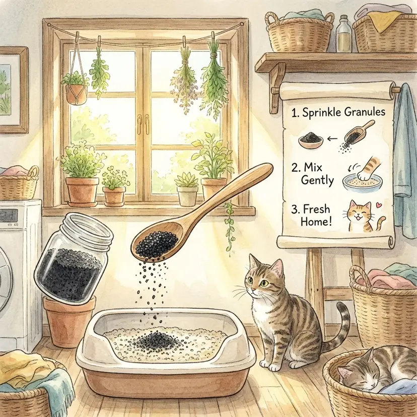 Quantité de litière utilisée par chat dans un bac bien rempli