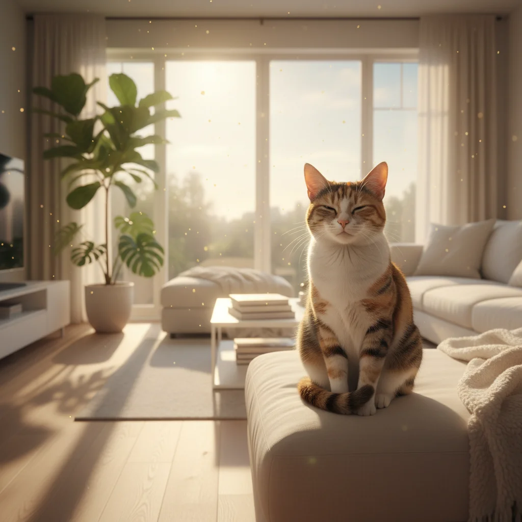 Comment éliminer l'odeur d'urine de chat dans la maison dans un salon lumineux et propre