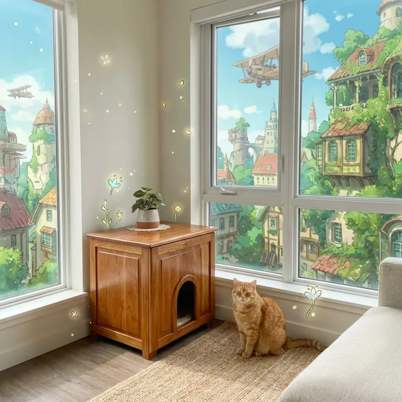 Fresh and clean apartment living room after litter odor control improvements