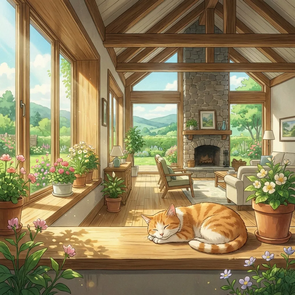 Happy cat in a fresh-smelling home