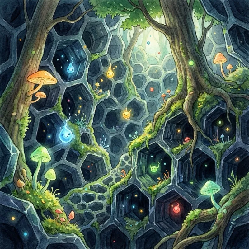 Microscopic view of activated carbon pores trapping molecules