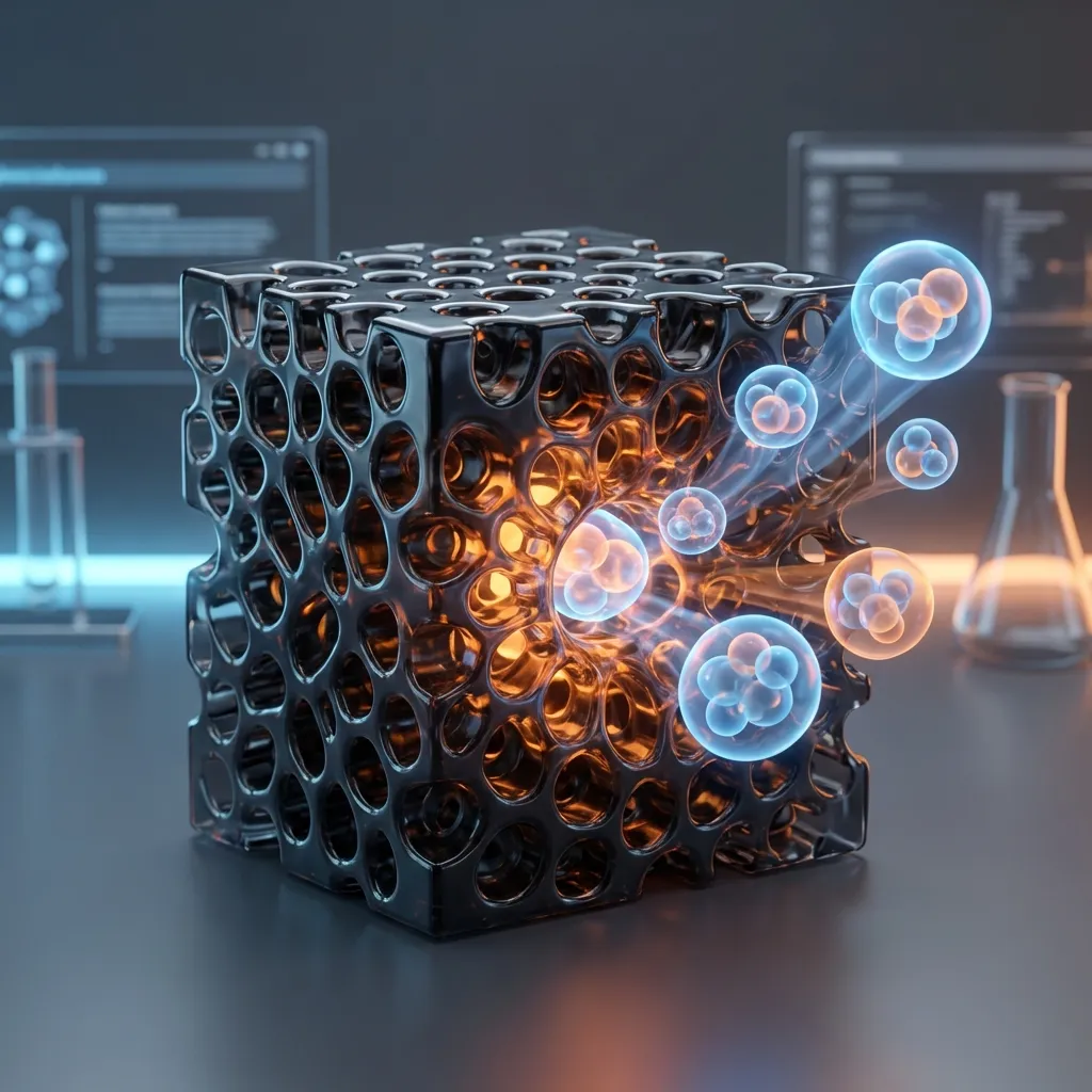 Cat litter odour molecules being trapped by activated carbon