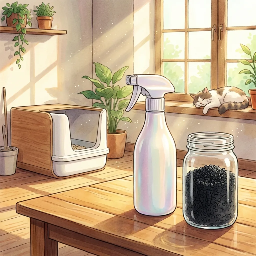 Purrify litter deodorizer comparison showing activated carbon granules