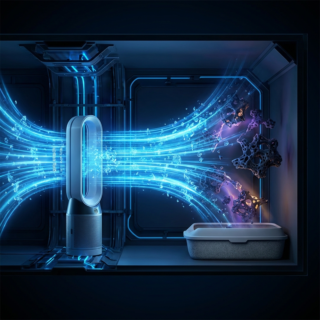 Best litter box location for odour control - airflow diagram