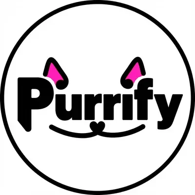Round Purrify cat logo badge